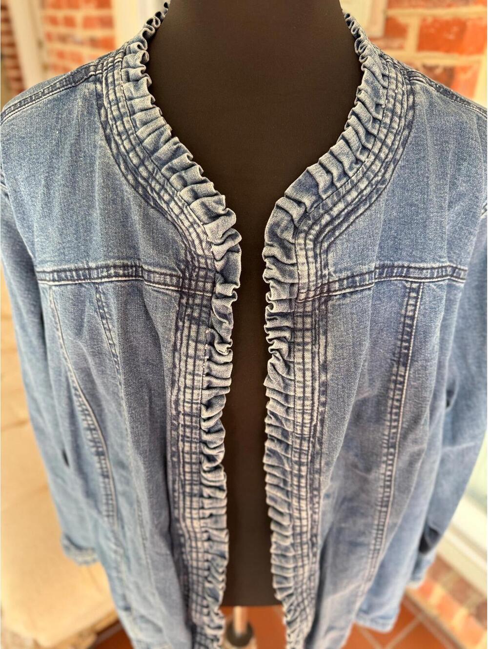 Liz & Me Playful Plus-Size Denim Jacket – Size 3X